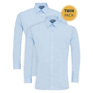 Boys Twin Pack Long Sleeve Shirt Blue