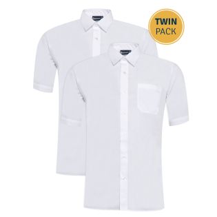 Banner Boys Twin Pack Short Sleeve Shirt White