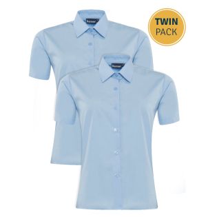 Girls Twin Pack Short Sleeve Blouse Blue