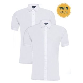 Girls Twin Pack Short Sleeve Blouse White