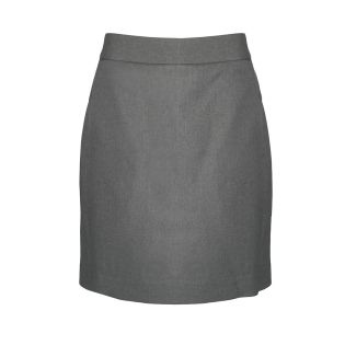 S-Cut Straight Skirt Grey