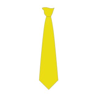 Clip-on Tie Plain Stock Yellow