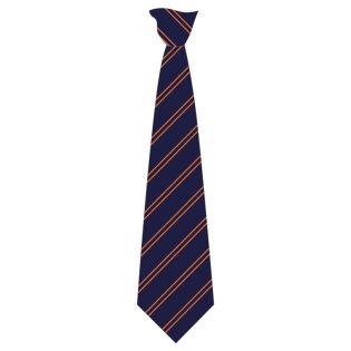 Tie Clip Str.Double Non-Stock Navy/Orange