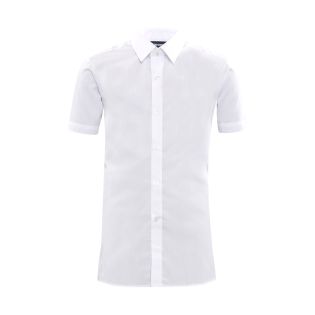 Boys Slim Fit S/S Twin Pack Shirt White
