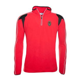 Cuatro Qtr Zip Fleece Top Woolwich Poly Sch for Boys Red/Black
