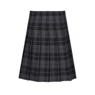 Senior Stitch Down Pleat Tartan Skirt(GST) Castle Grey