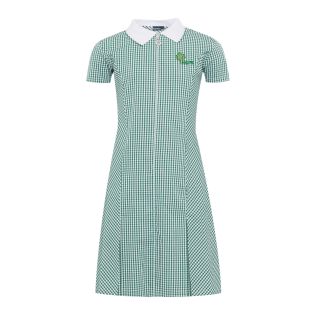 BMB Avon Zip Fronted Gingham Dress(913104) Kingsbury Primary Green