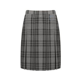 Tartan Pleated Skirt Middlewich HS Grey Tonal