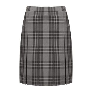 Tartan Pleated Skirt Grey Tonal